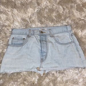 Light wash denim skirt